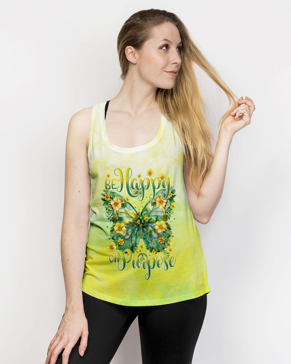 BE HAPPY ON PURPOSE BUTTERFLY ALL OVER PRINT - TYTM0104242