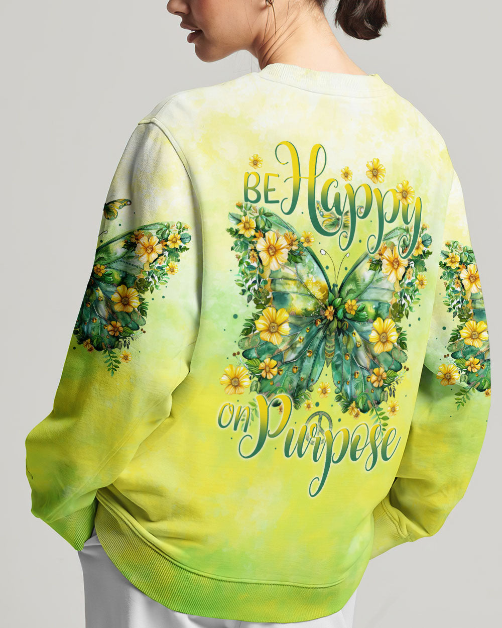 BE HAPPY ON PURPOSE BUTTERFLY ALL OVER PRINT - TYTM0104242