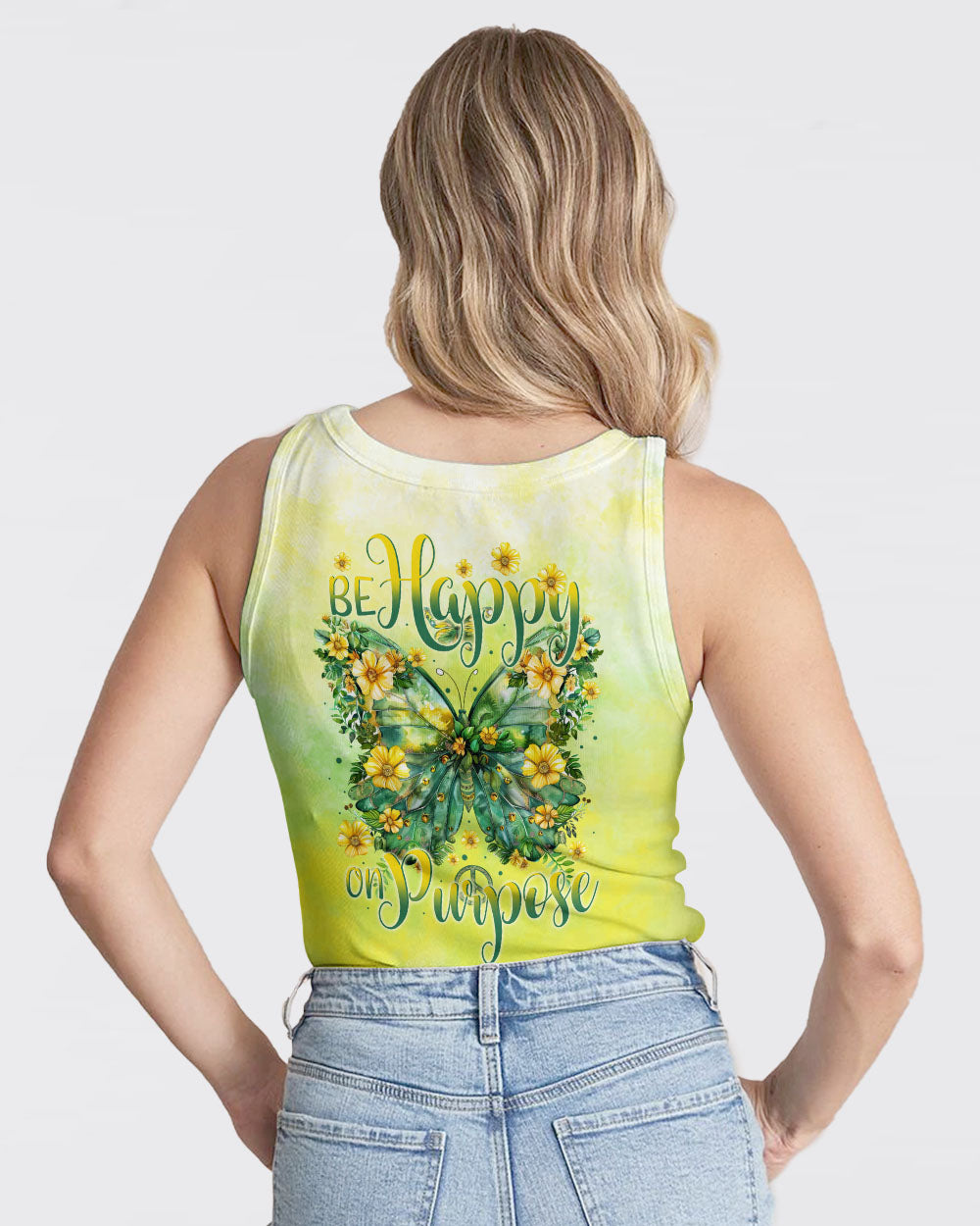 BE HAPPY ON PURPOSE BUTTERFLY ALL OVER PRINT - TYTM0104242