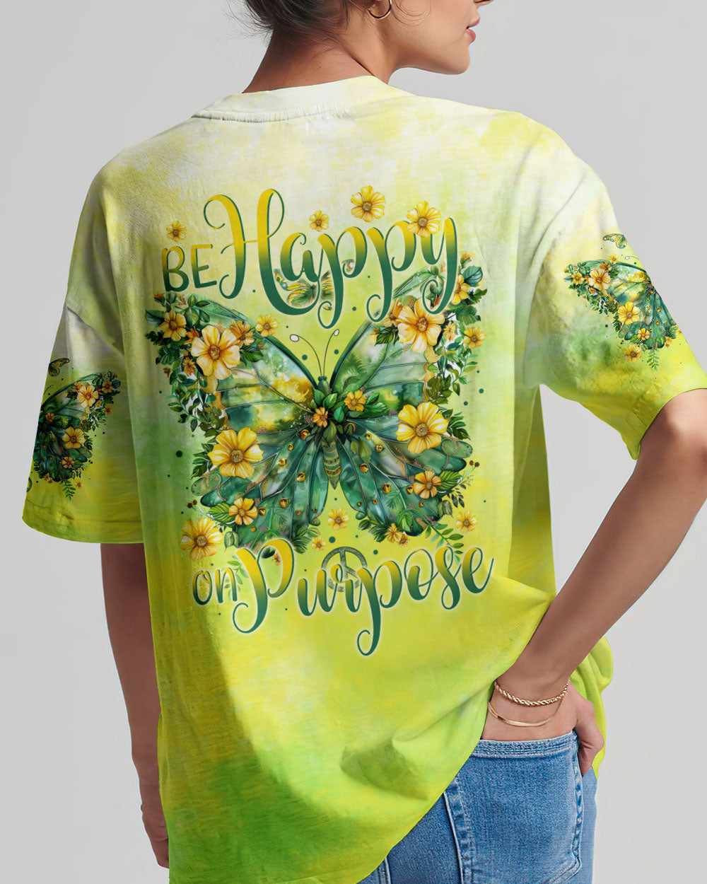 BE HAPPY ON PURPOSE BUTTERFLY ALL OVER PRINT - TYTM0104242