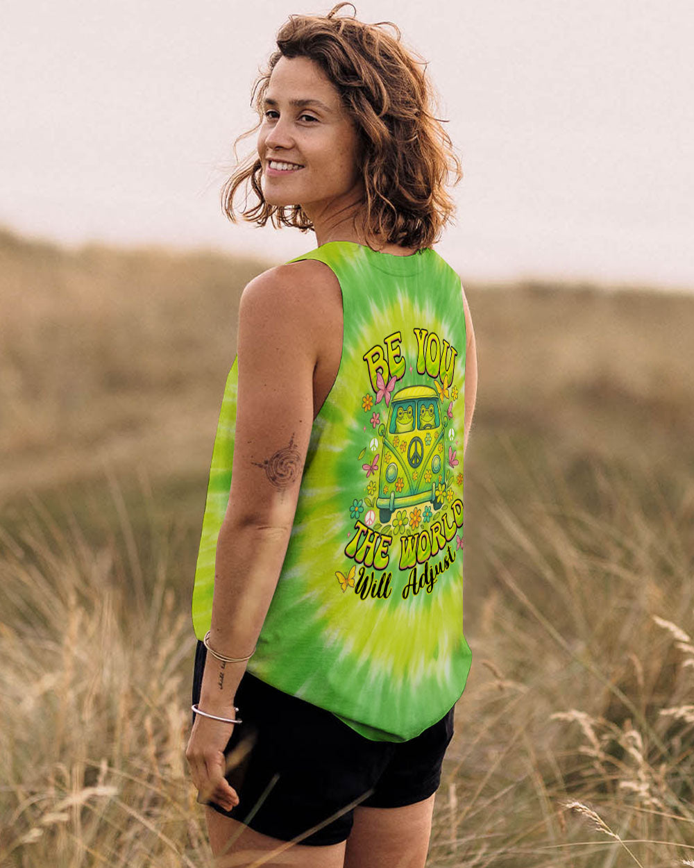 BE YOU THE WORLD WILL ADJUST FROG TIE DYE ALL OVER PRINT - TYTM0104251