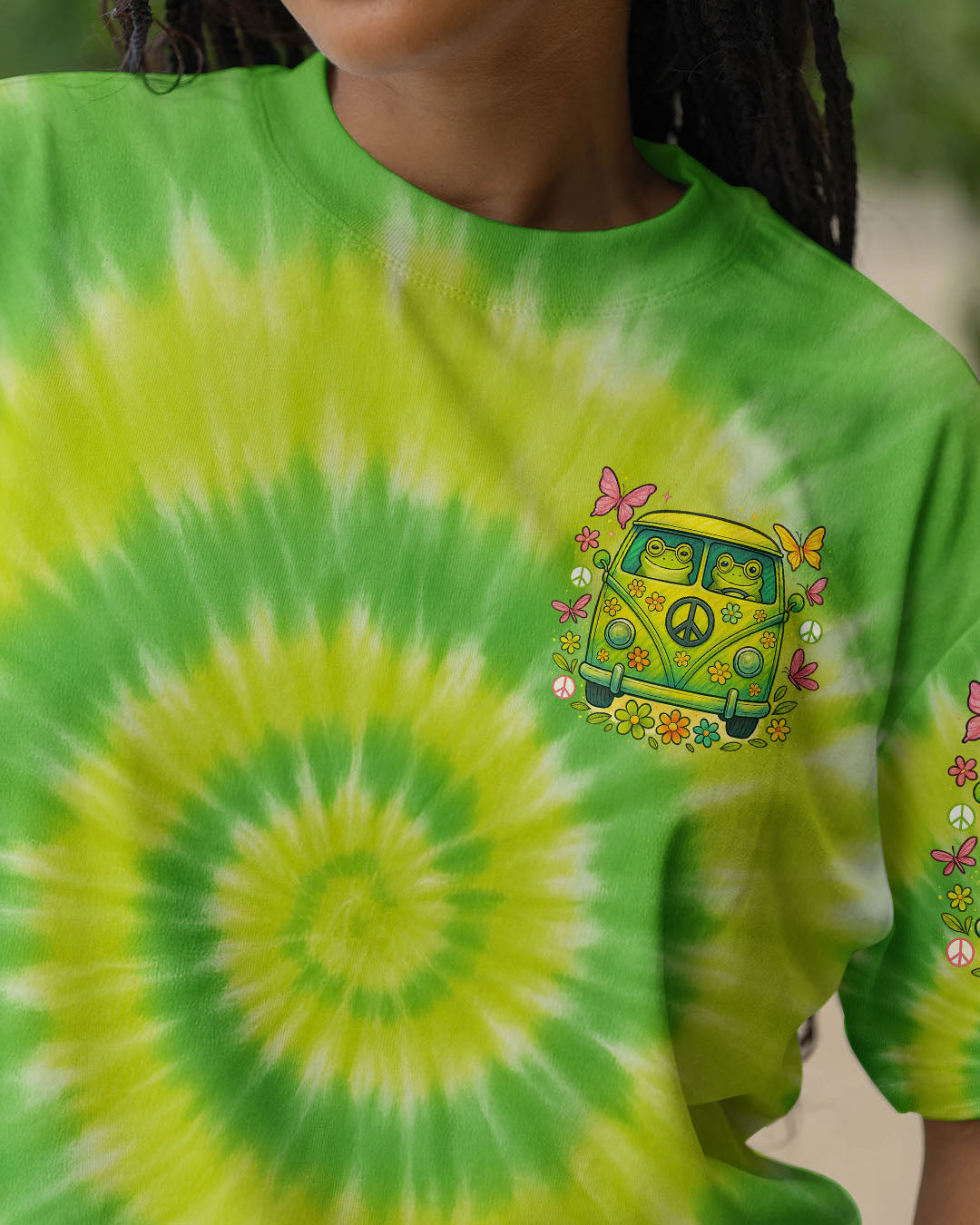 BE YOU THE WORLD WILL ADJUST FROG TIE DYE ALL OVER PRINT - TYTM0104251