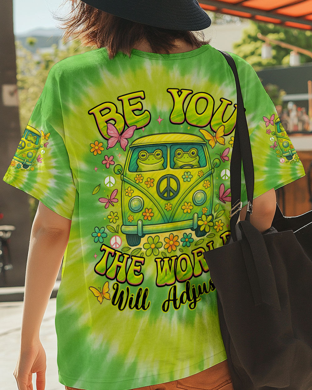 BE YOU THE WORLD WILL ADJUST FROG TIE DYE ALL OVER PRINT - TYTM0104251