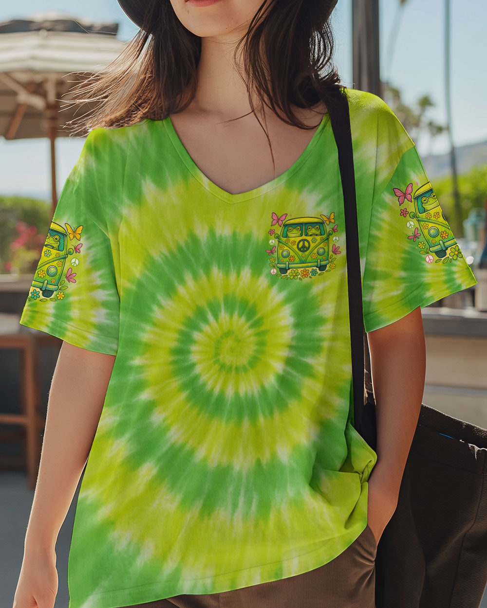 BE YOU THE WORLD WILL ADJUST FROG TIE DYE ALL OVER PRINT - TYTM0104251