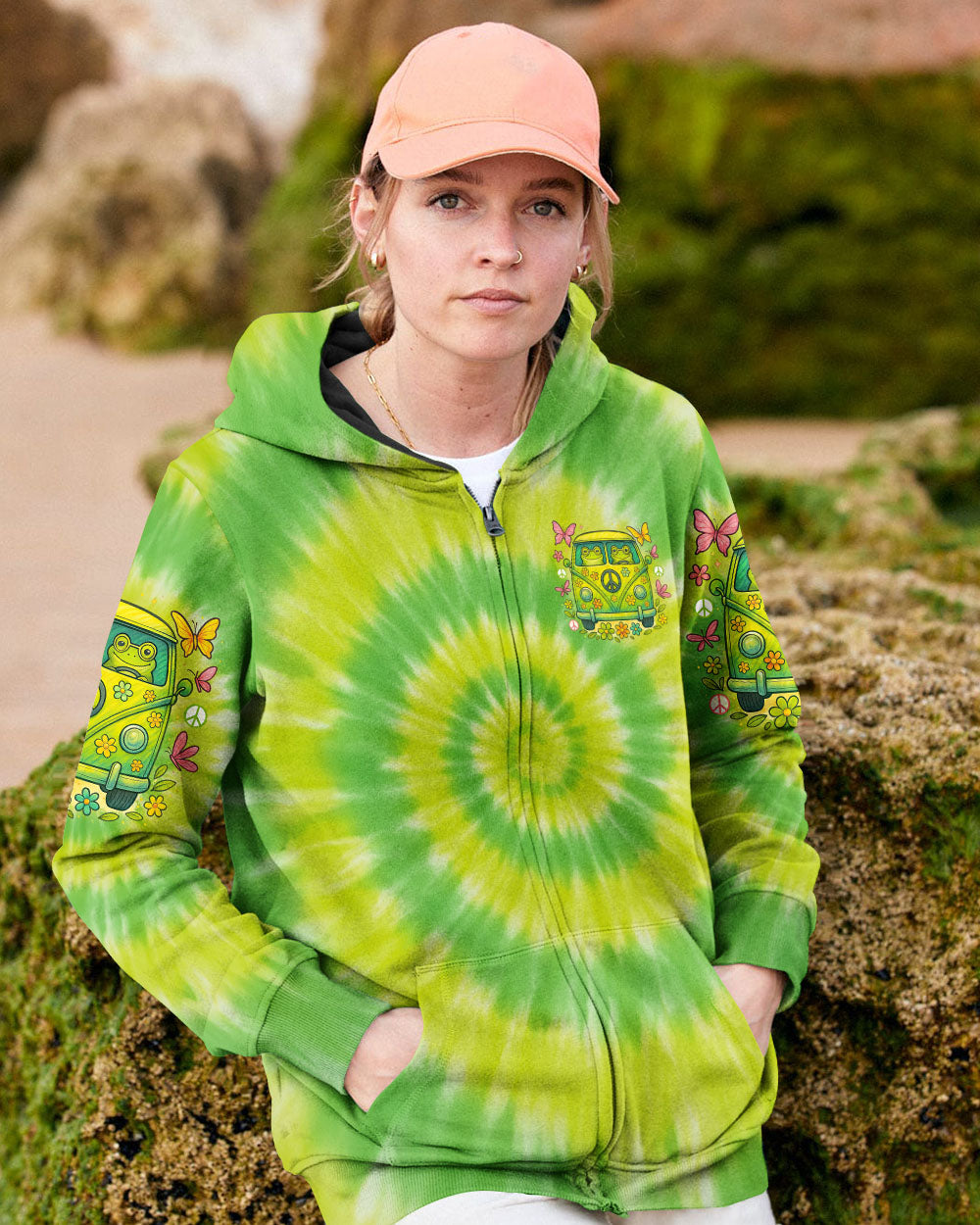 BE YOU THE WORLD WILL ADJUST FROG TIE DYE ALL OVER PRINT - TYTM0104251