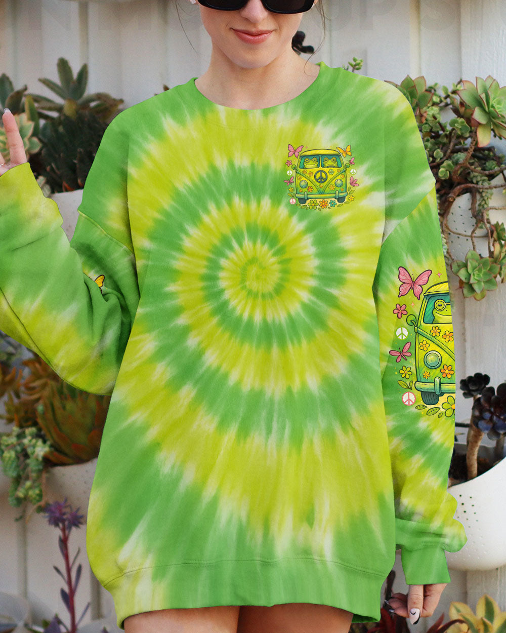 BE YOU THE WORLD WILL ADJUST FROG TIE DYE ALL OVER PRINT - TYTM0104251