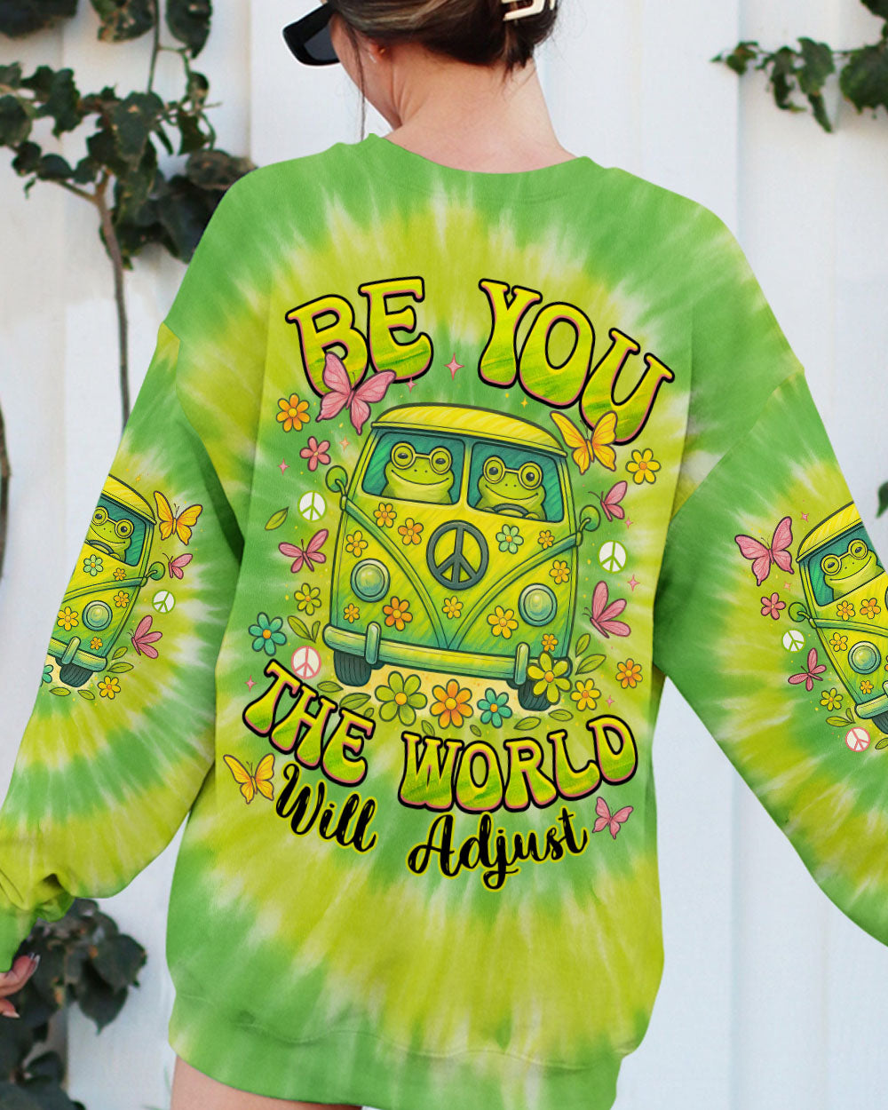 BE YOU THE WORLD WILL ADJUST FROG TIE DYE ALL OVER PRINT - TYTM0104251