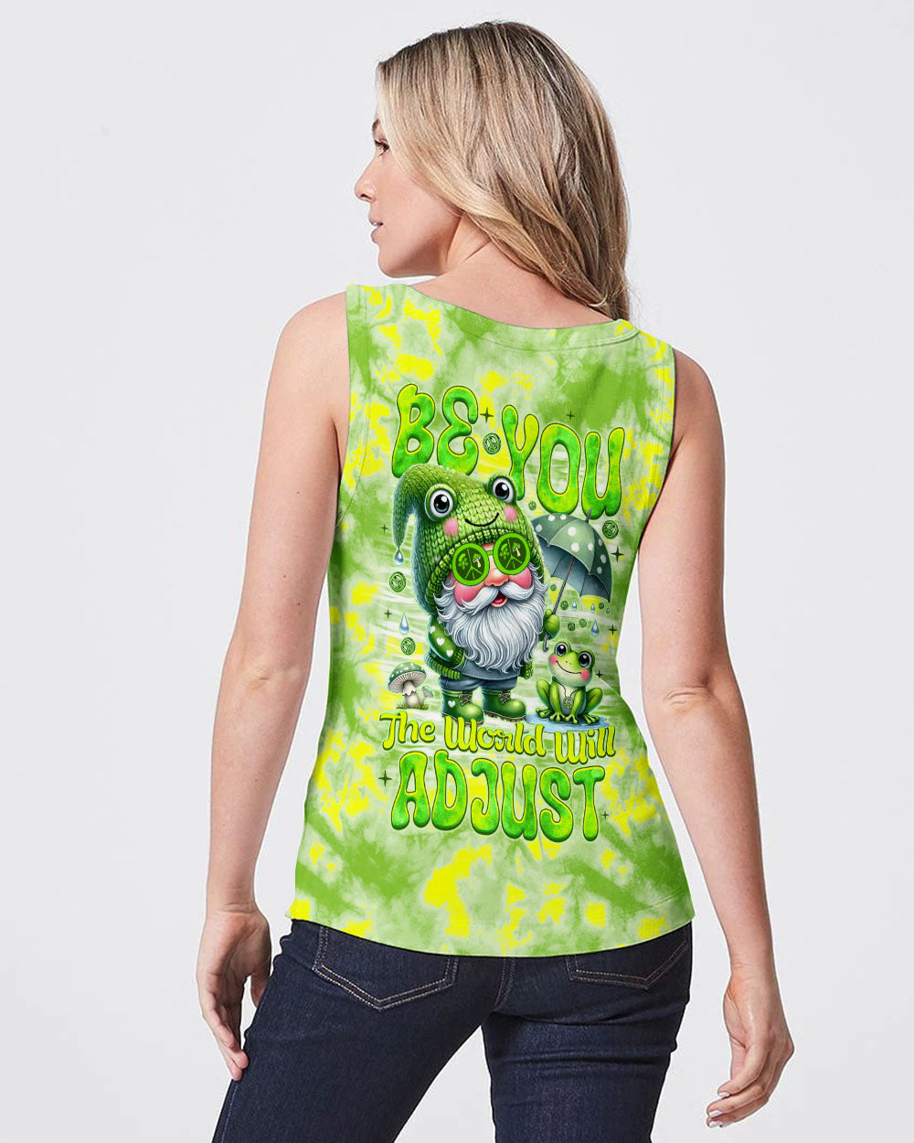 BE YOU THE WORLD WILL ADJUST GNOME FROG ALL OVER PRINT - TYTM0107243