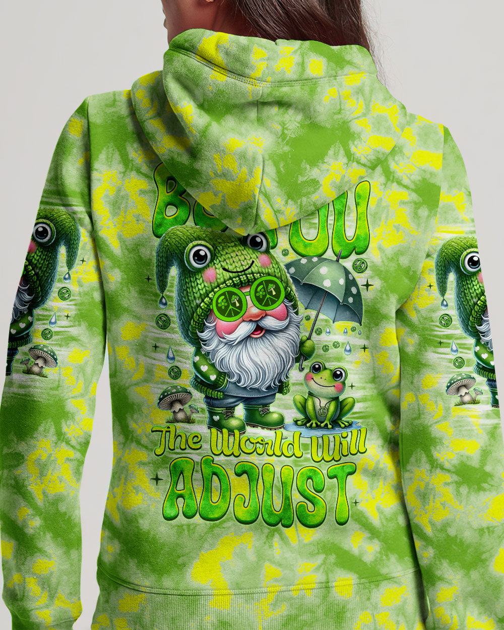 BE YOU THE WORLD WILL ADJUST GNOME FROG ALL OVER PRINT - TYTM0107243