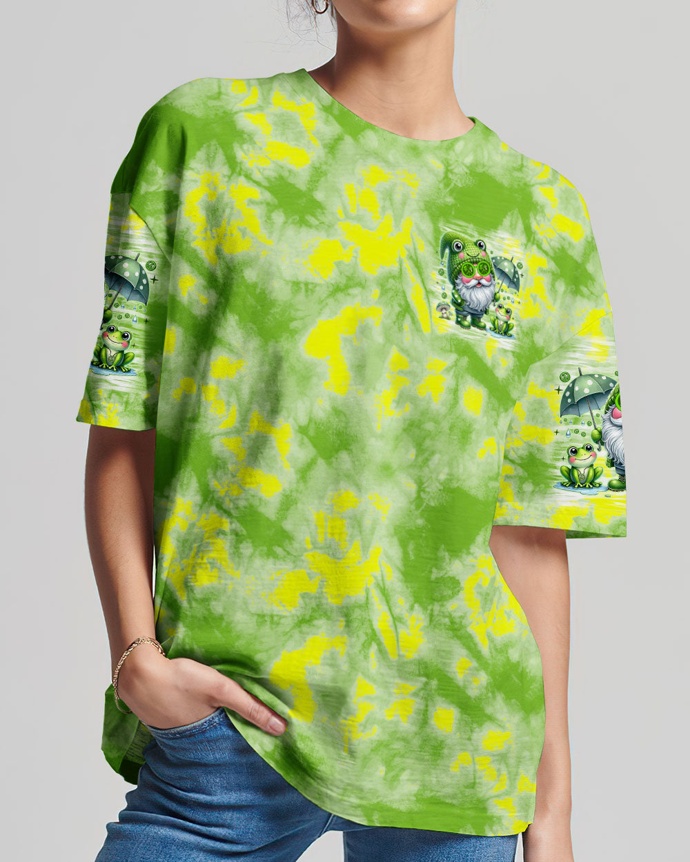 BE YOU THE WORLD WILL ADJUST GNOME FROG ALL OVER PRINT - TYTM0107243