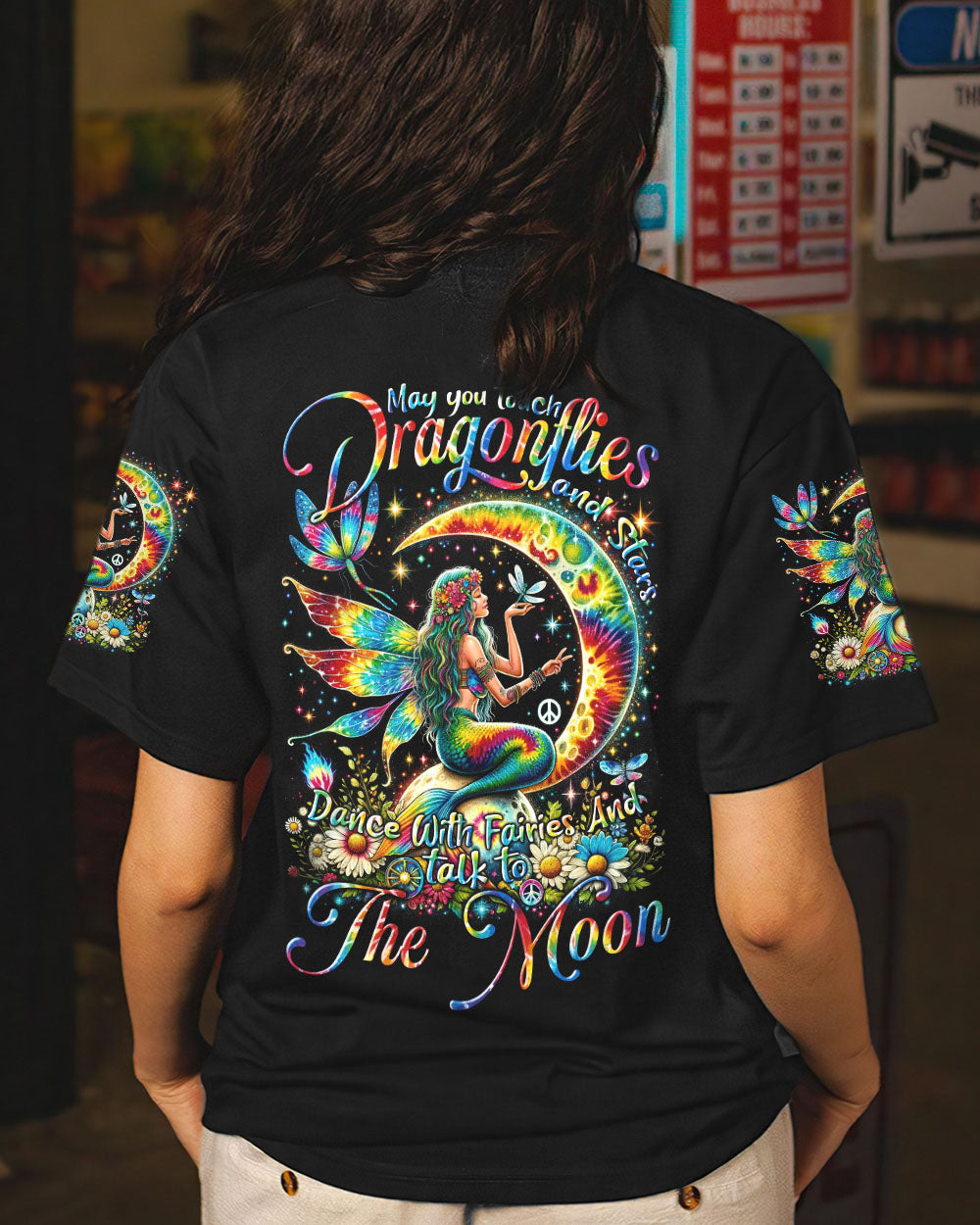 MAY YOU TOUCH DRAGONFLIES AND STARS MERMAID ALL OVER PRINT - TYTM0112232
