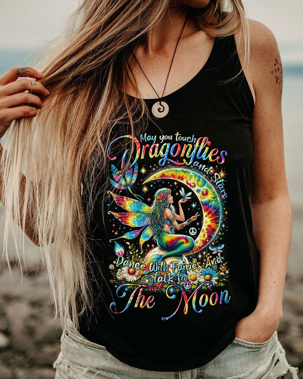 MAY YOU TOUCH DRAGONFLIES AND STARS MERMAID ALL OVER PRINT - TYTM0112232