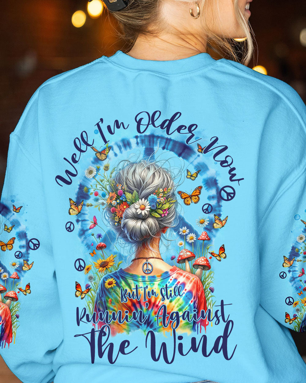 RUNNING AGAINST THE WIND OLD HIPPIE ALL OVER PRINT - TYTM0112233