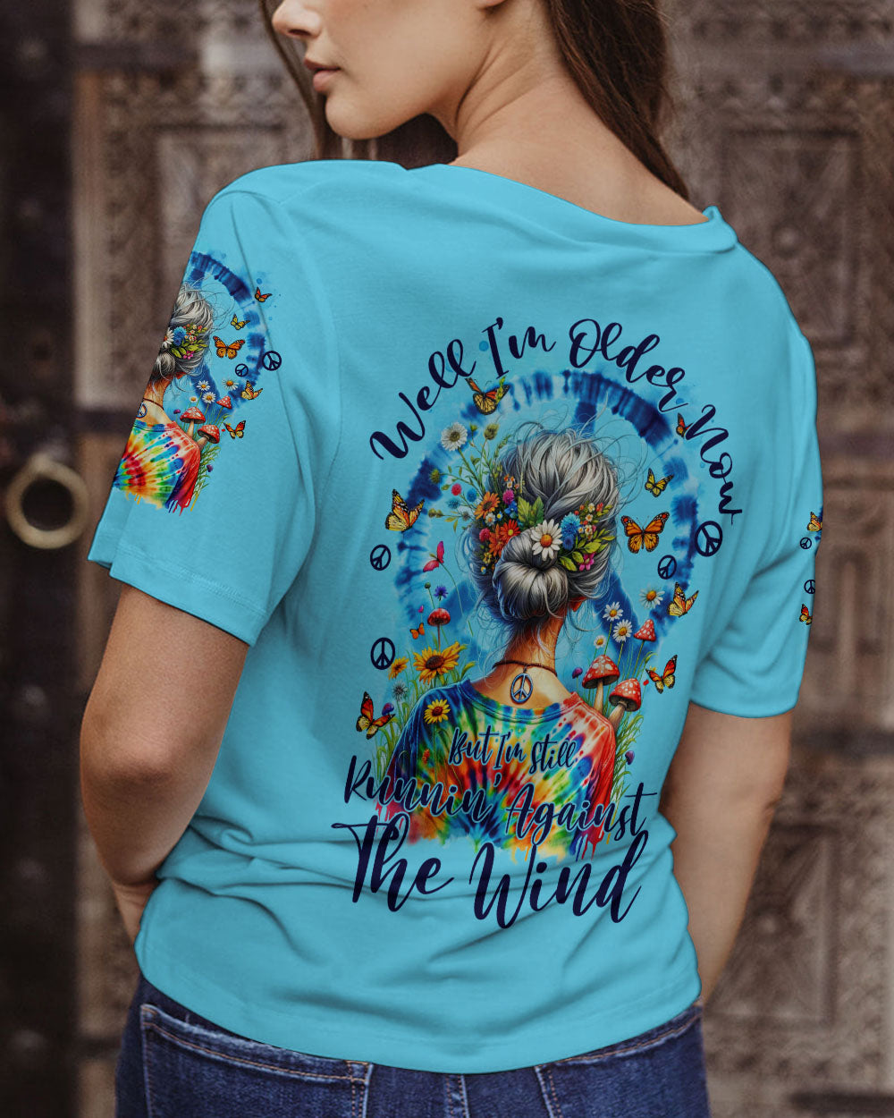 RUNNING AGAINST THE WIND OLD HIPPIE ALL OVER PRINT - TYTM0112233