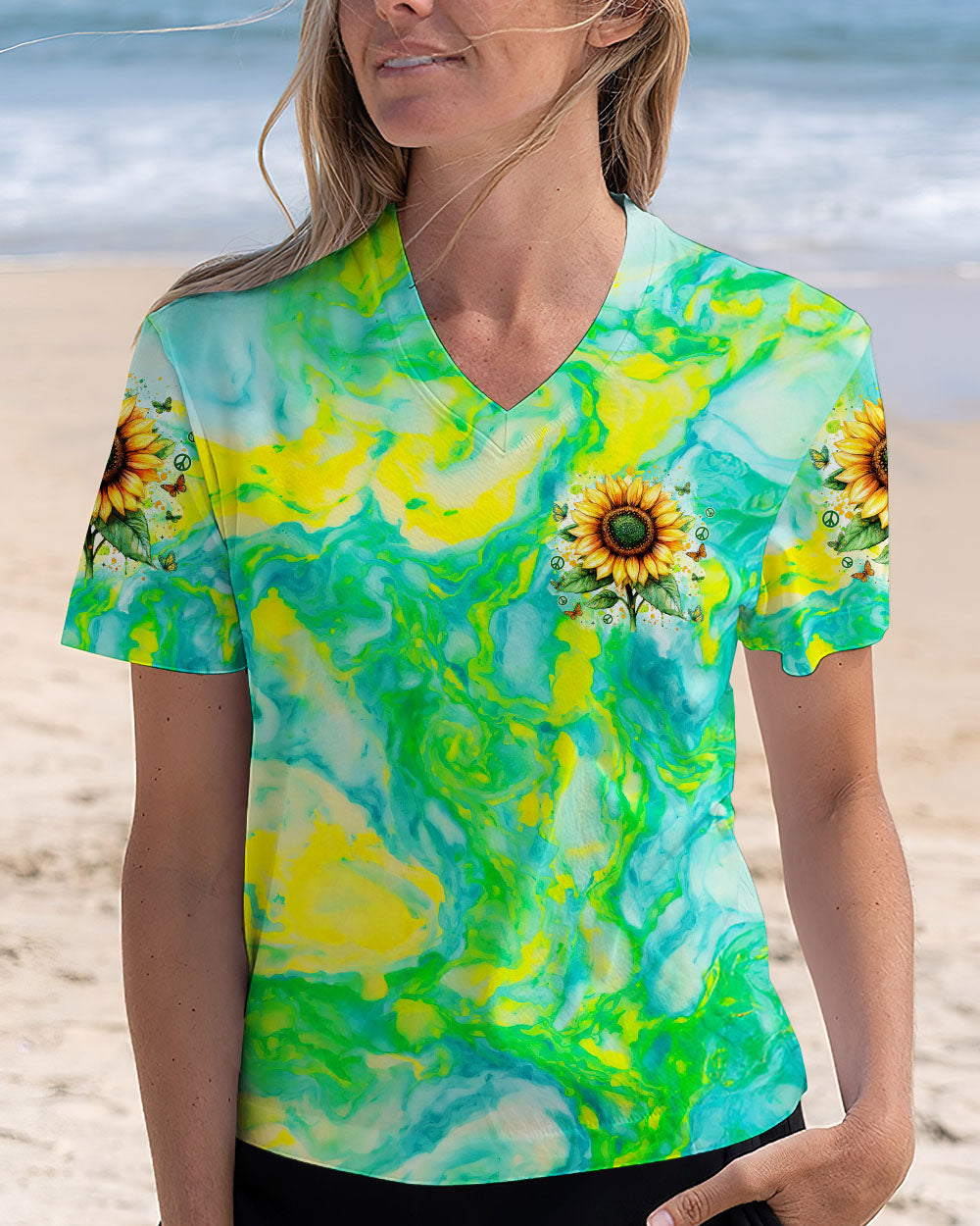 WE ARE ALL HIPPIES HERE SUNFLOWER ALL OVER PRINT - TYTM0201253