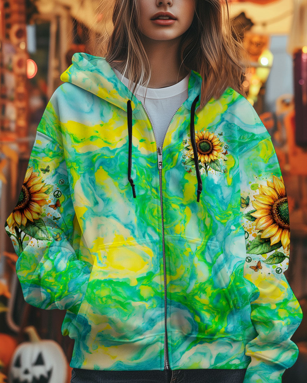 WE ARE ALL HIPPIES HERE SUNFLOWER ALL OVER PRINT - TYTM0201253