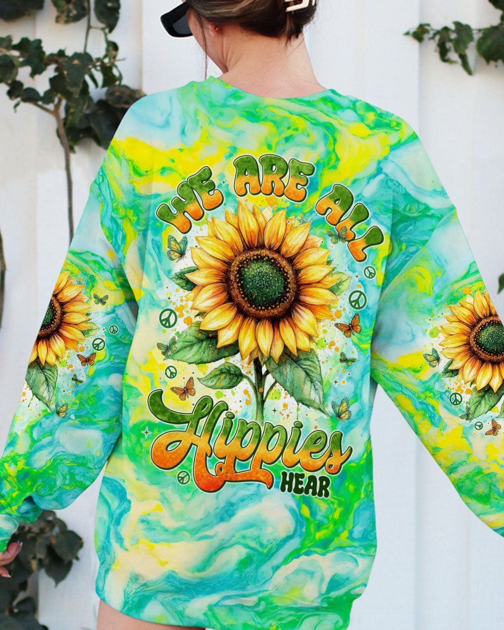 WE ARE ALL HIPPIES HERE SUNFLOWER ALL OVER PRINT - TYTM0201253