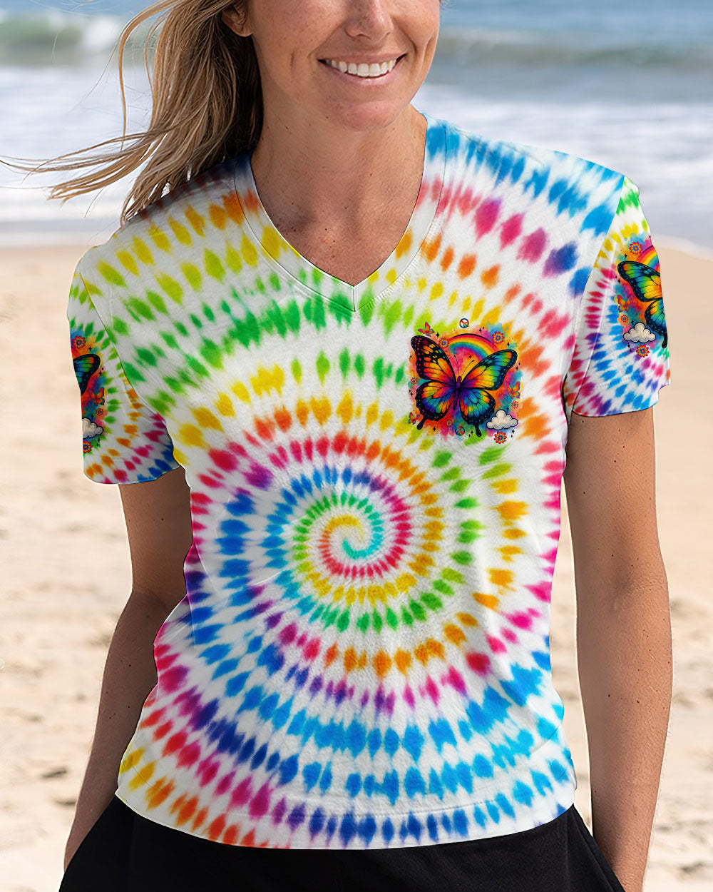 IN A WORLD WHERE YOU CAN BE ANYTHING BE KIND BUTTERFLY TIE DYE ALL OVER PRINT - TYTM0206254