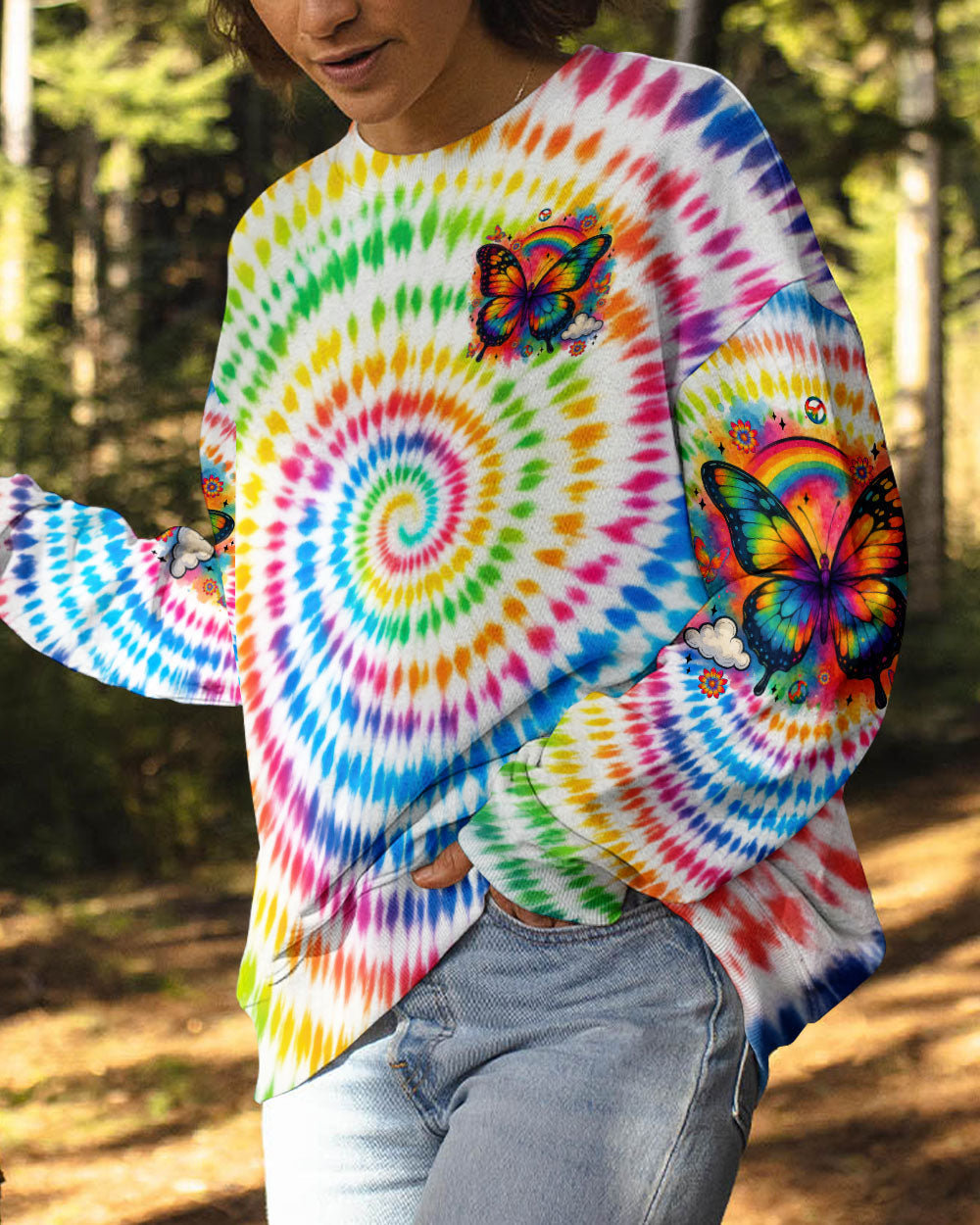 IN A WORLD WHERE YOU CAN BE ANYTHING BE KIND BUTTERFLY TIE DYE ALL OVER PRINT - TYTM0206254