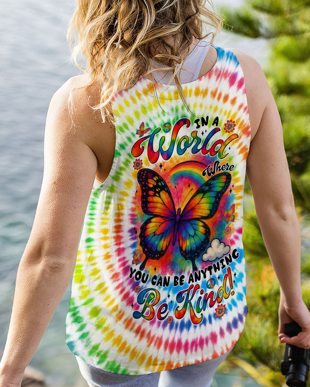 IN A WORLD WHERE YOU CAN BE ANYTHING BE KIND BUTTERFLY TIE DYE ALL OVER PRINT - TYTM0206254