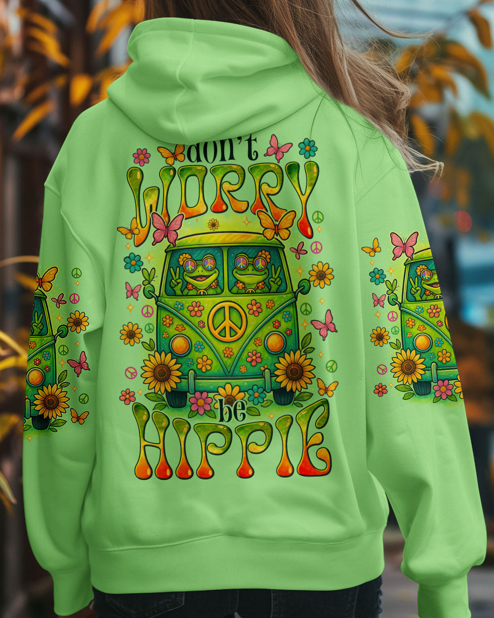 DON'T WORRY BE HIPPIE FROG ALL OVER PRINT - TYTM0304251