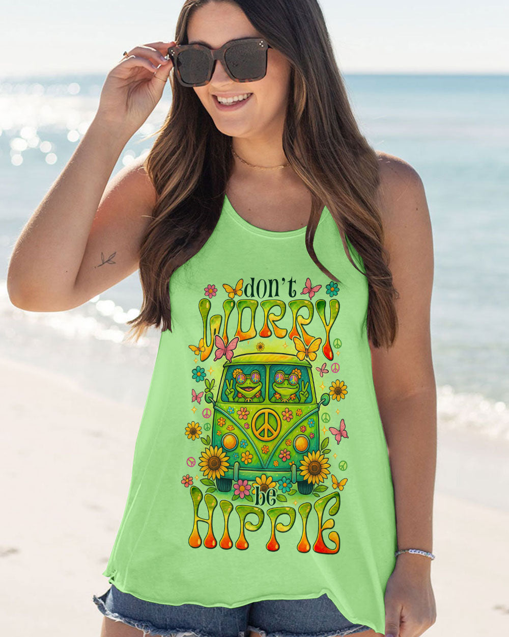 DON'T WORRY BE HIPPIE FROG ALL OVER PRINT - TYTM0304251