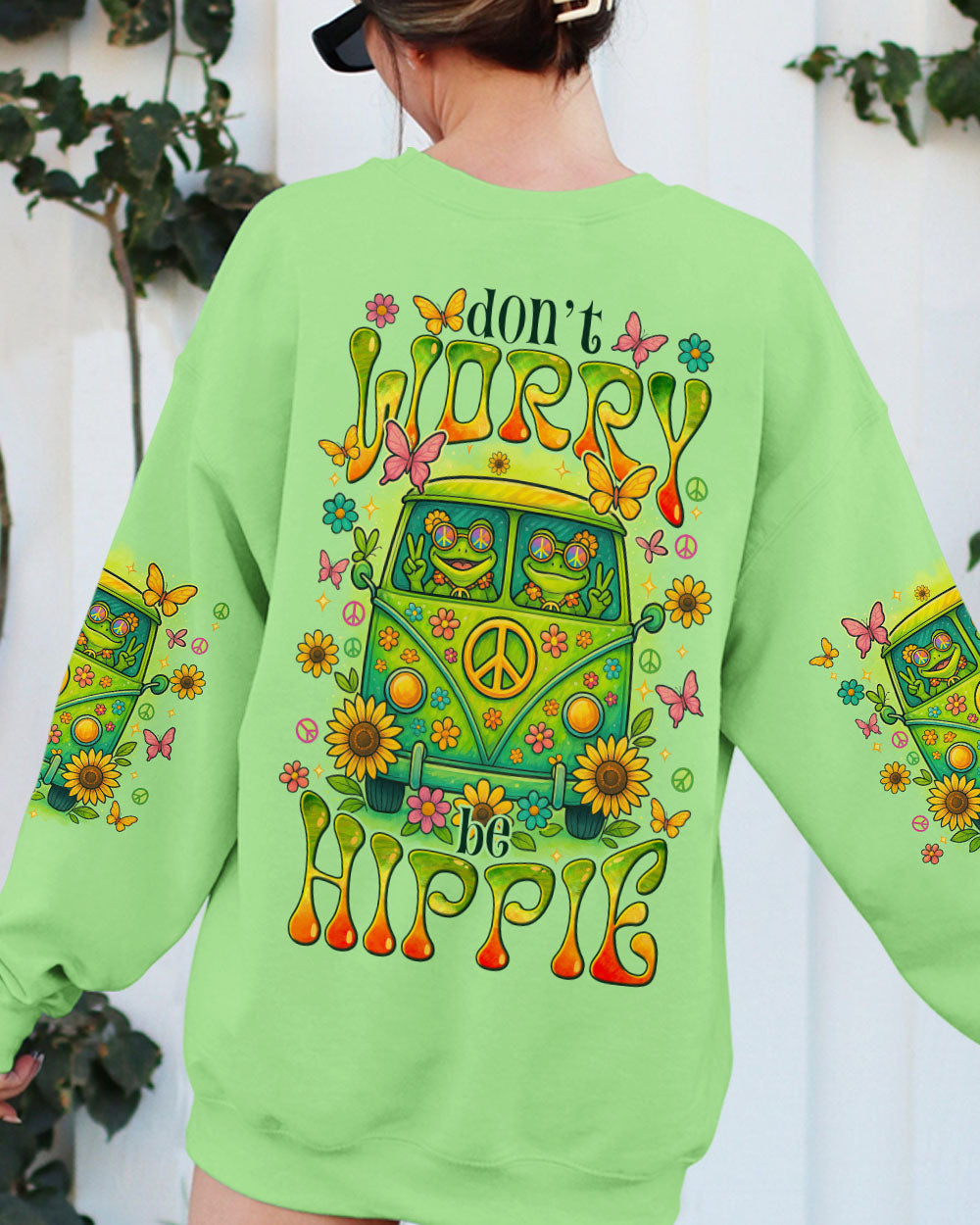 DON'T WORRY BE HIPPIE FROG ALL OVER PRINT - TYTM0304251