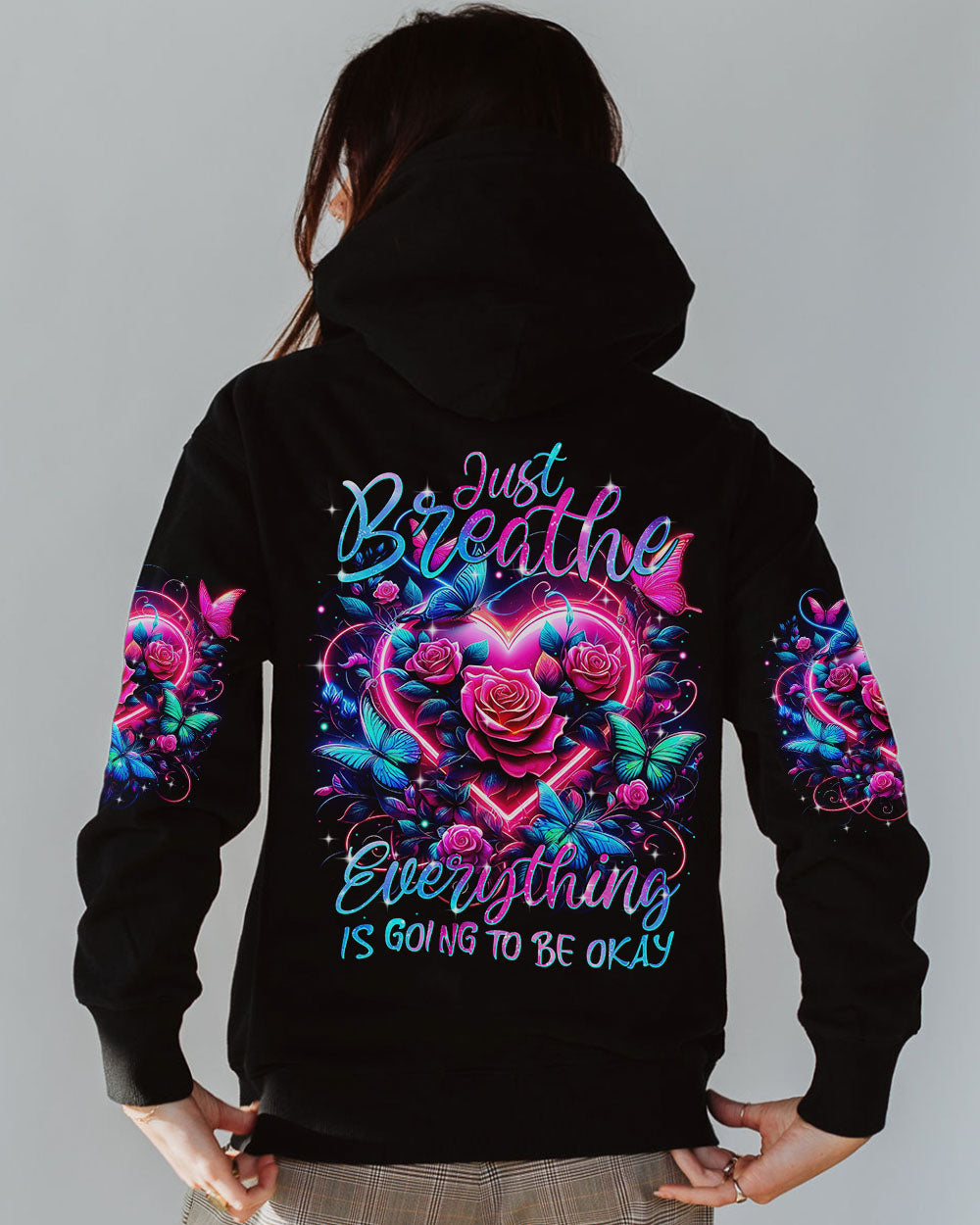 JUST BREATHE BUTTERFLIES HEART ALL OVER PRINT - TYTM0305245