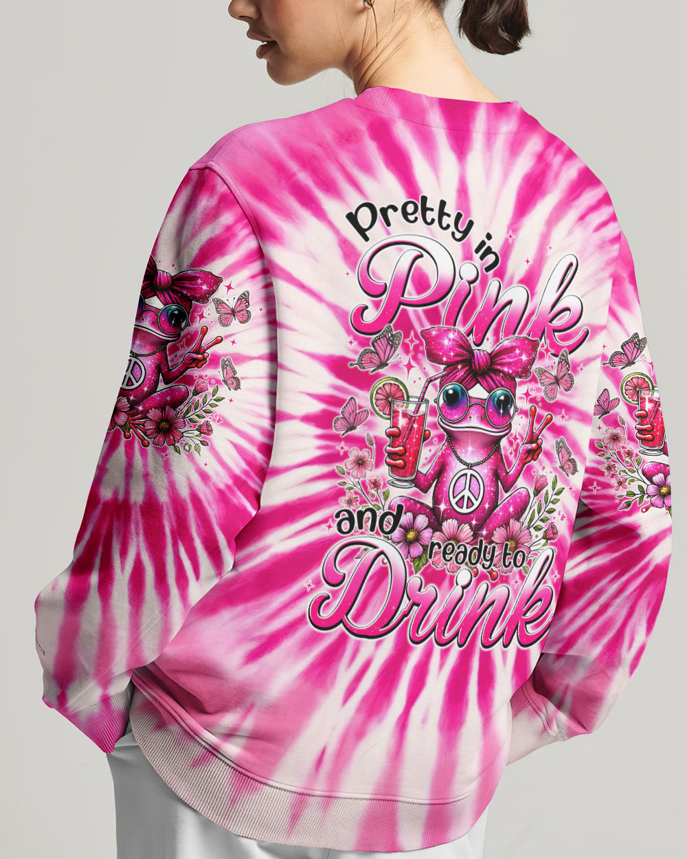 PRETTY IN PINK FROG TIE DYE ALL OVER PRINT - TYTM0307244