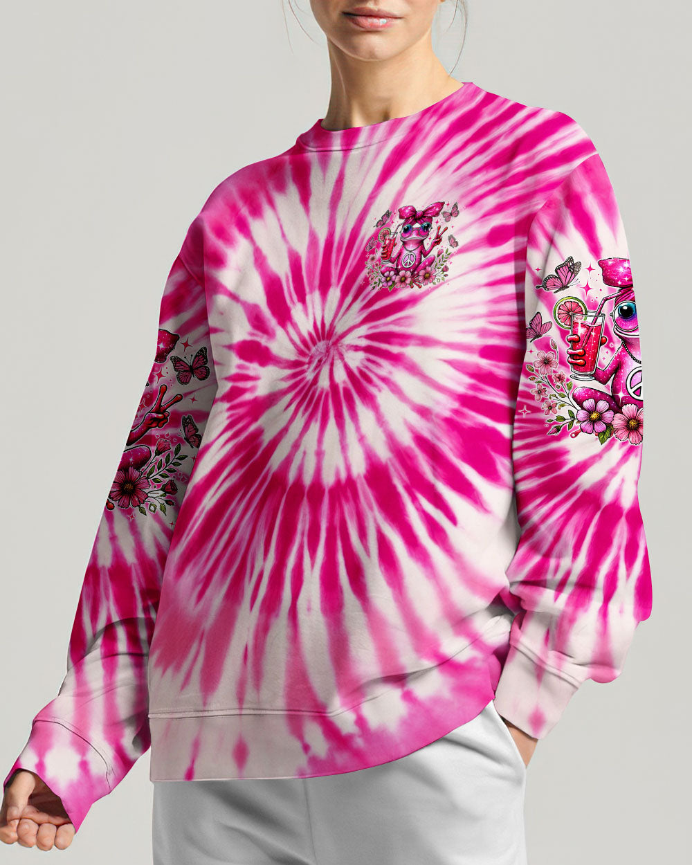 PRETTY IN PINK FROG TIE DYE ALL OVER PRINT - TYTM0307244