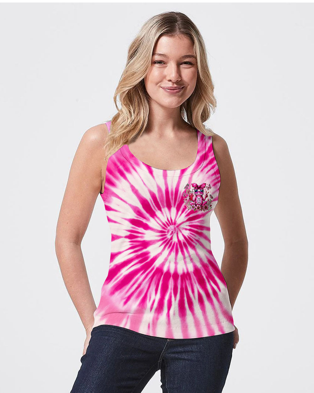 PRETTY IN PINK FROG TIE DYE ALL OVER PRINT - TYTM0307244