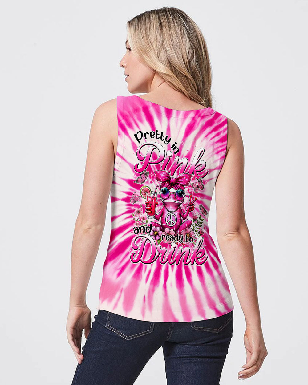 PRETTY IN PINK FROG TIE DYE ALL OVER PRINT - TYTM0307244