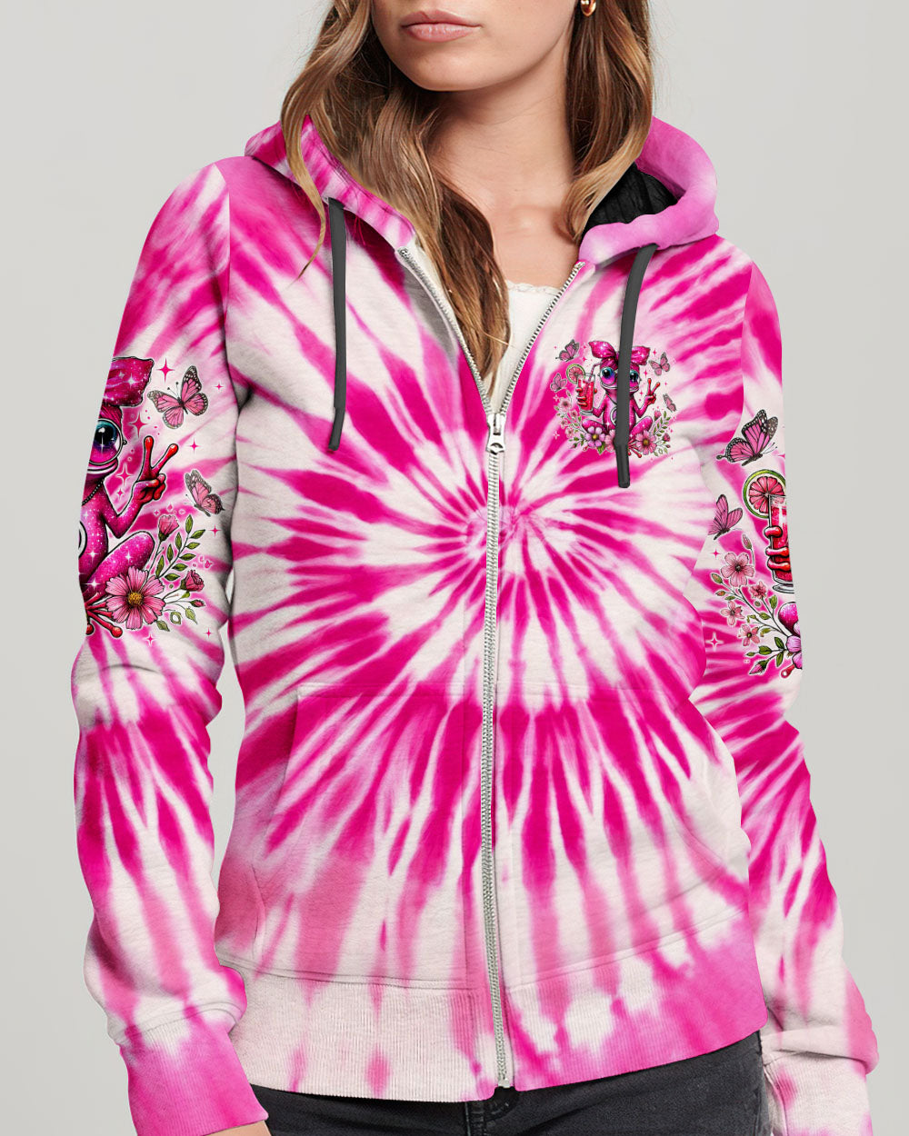 PRETTY IN PINK FROG TIE DYE ALL OVER PRINT - TYTM0307244