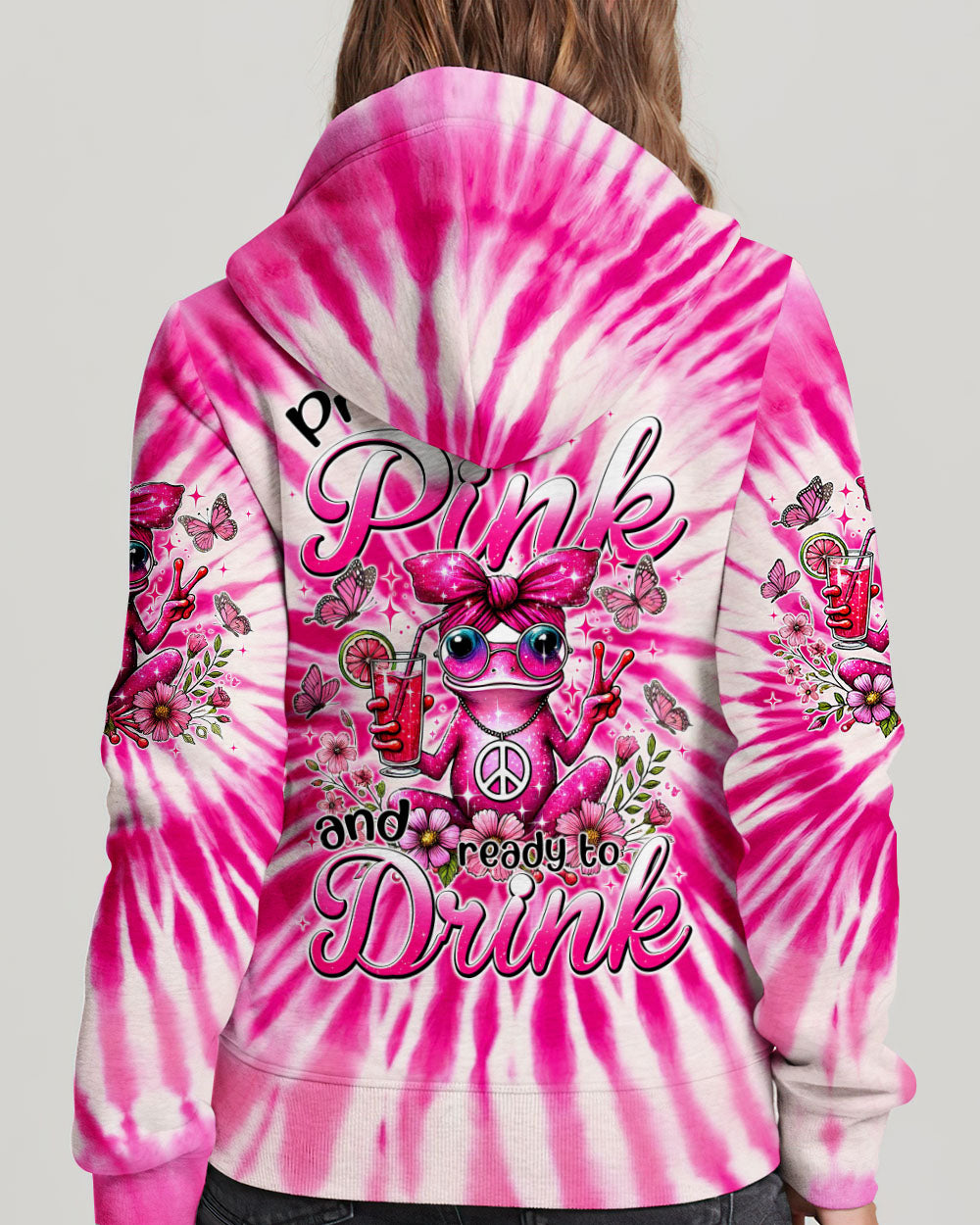 PRETTY IN PINK FROG TIE DYE ALL OVER PRINT - TYTM0307244