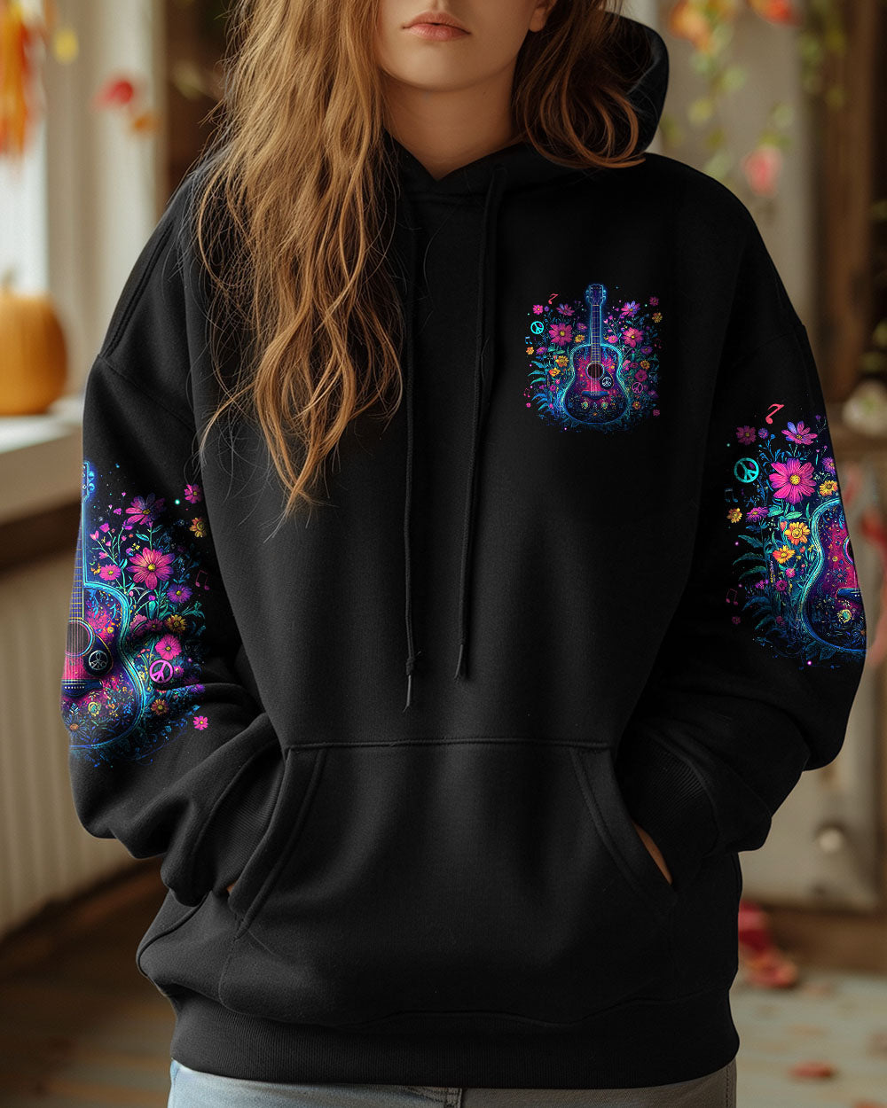 WHISPER WORDS OF WISDOM LET IT BE GUITAR FLOWERS ALL OVER PRINT - TYTM0312244