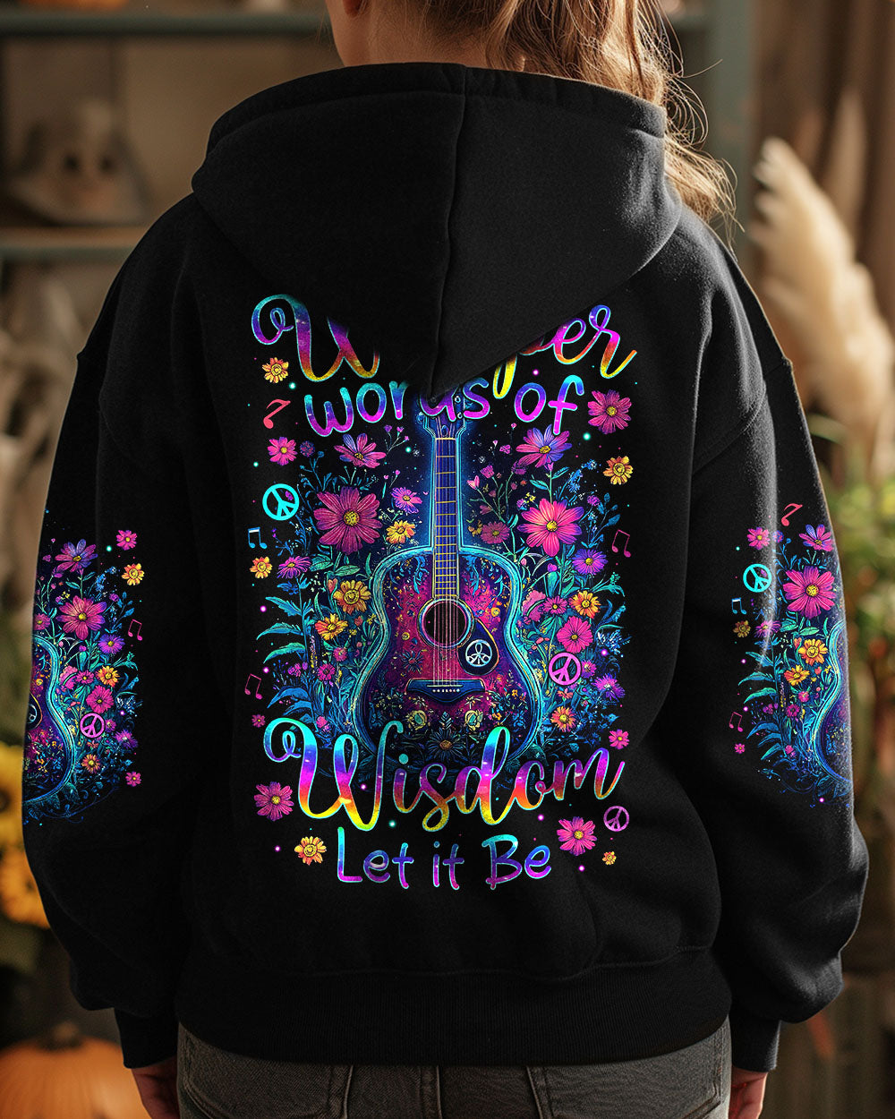 WHISPER WORDS OF WISDOM LET IT BE GUITAR FLOWERS ALL OVER PRINT - TYTM0312244