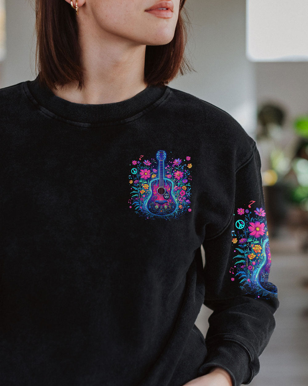 WHISPER WORDS OF WISDOM LET IT BE GUITAR FLOWERS ALL OVER PRINT - TYTM0312244