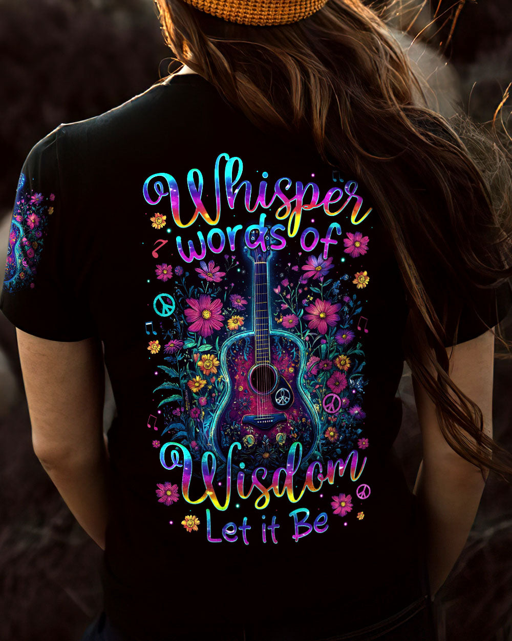 WHISPER WORDS OF WISDOM LET IT BE GUITAR FLOWERS ALL OVER PRINT - TYTM0312244