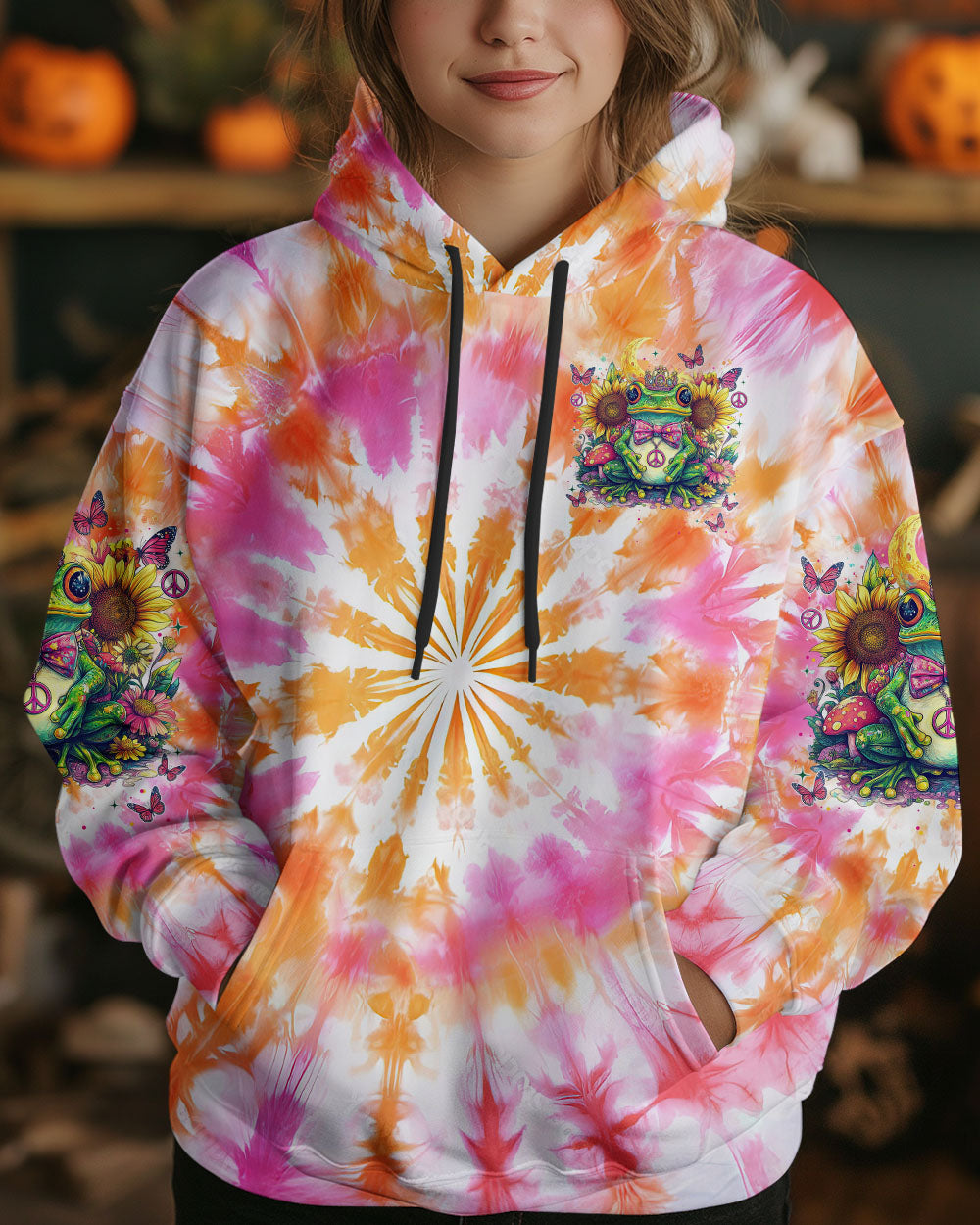 BE YOU THE WORLD WILL ADJUST FROG TIE DYE ALL OVER PRINT - TYTM0401251