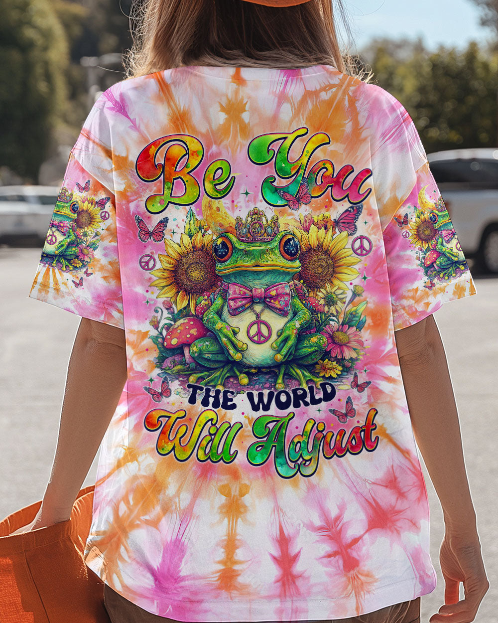 BE YOU THE WORLD WILL ADJUST FROG TIE DYE ALL OVER PRINT - TYTM0401251