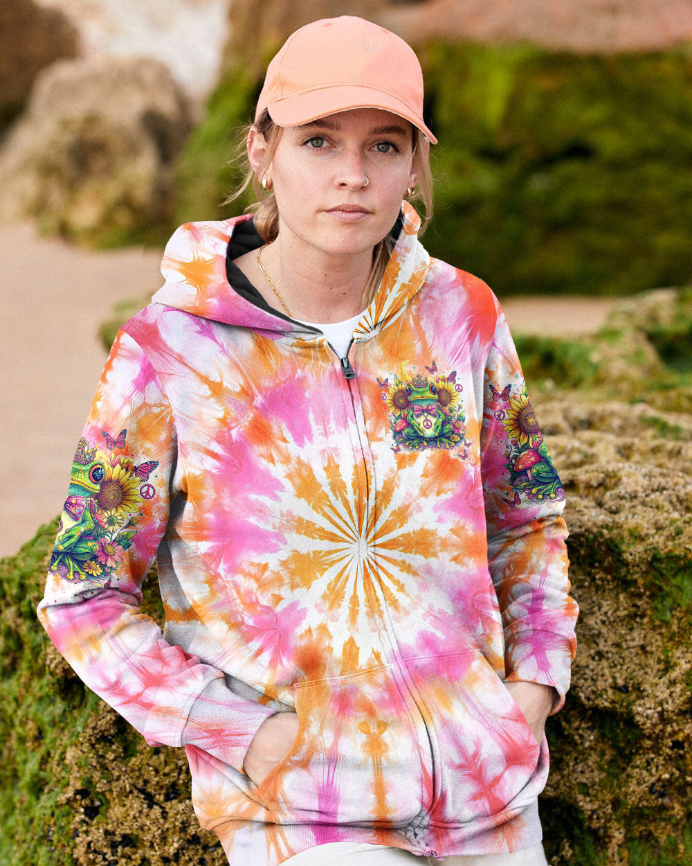 BE YOU THE WORLD WILL ADJUST FROG TIE DYE ALL OVER PRINT - TYTM0401251