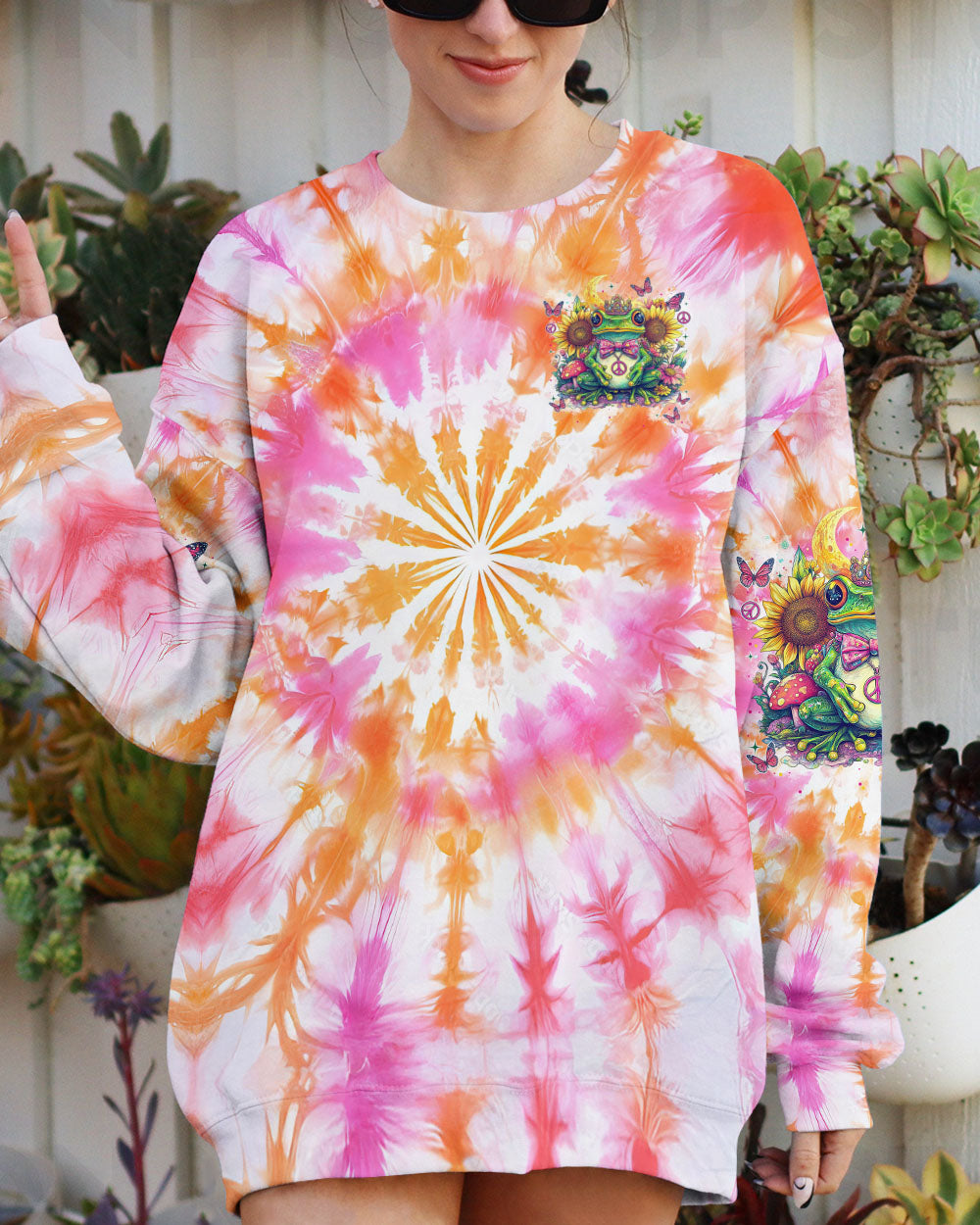 BE YOU THE WORLD WILL ADJUST FROG TIE DYE ALL OVER PRINT - TYTM0401251
