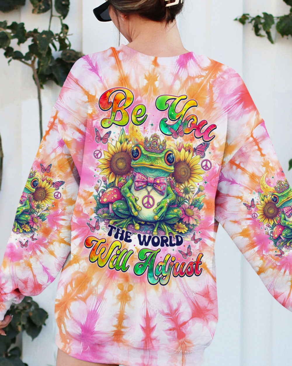 BE YOU THE WORLD WILL ADJUST FROG TIE DYE ALL OVER PRINT - TYTM0401251