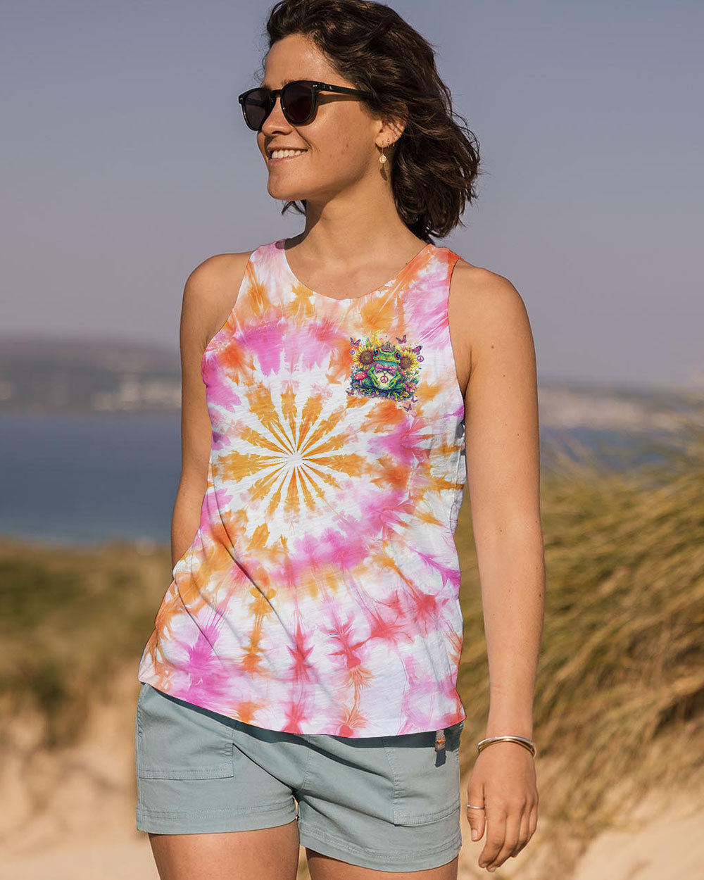BE YOU THE WORLD WILL ADJUST FROG TIE DYE ALL OVER PRINT - TYTM0401251
