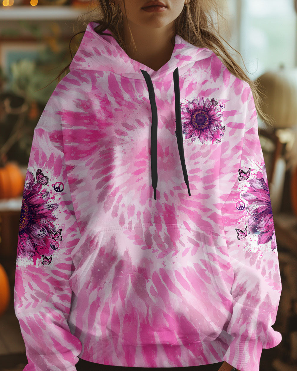 JUST BREATHE SUNFLOWER TIE DYE ALL OVER PRINT - TYTM0401254