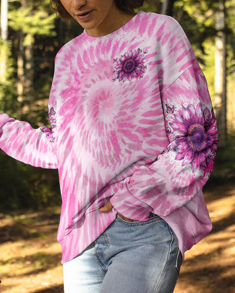 JUST BREATHE SUNFLOWER TIE DYE ALL OVER PRINT - TYTM0401254