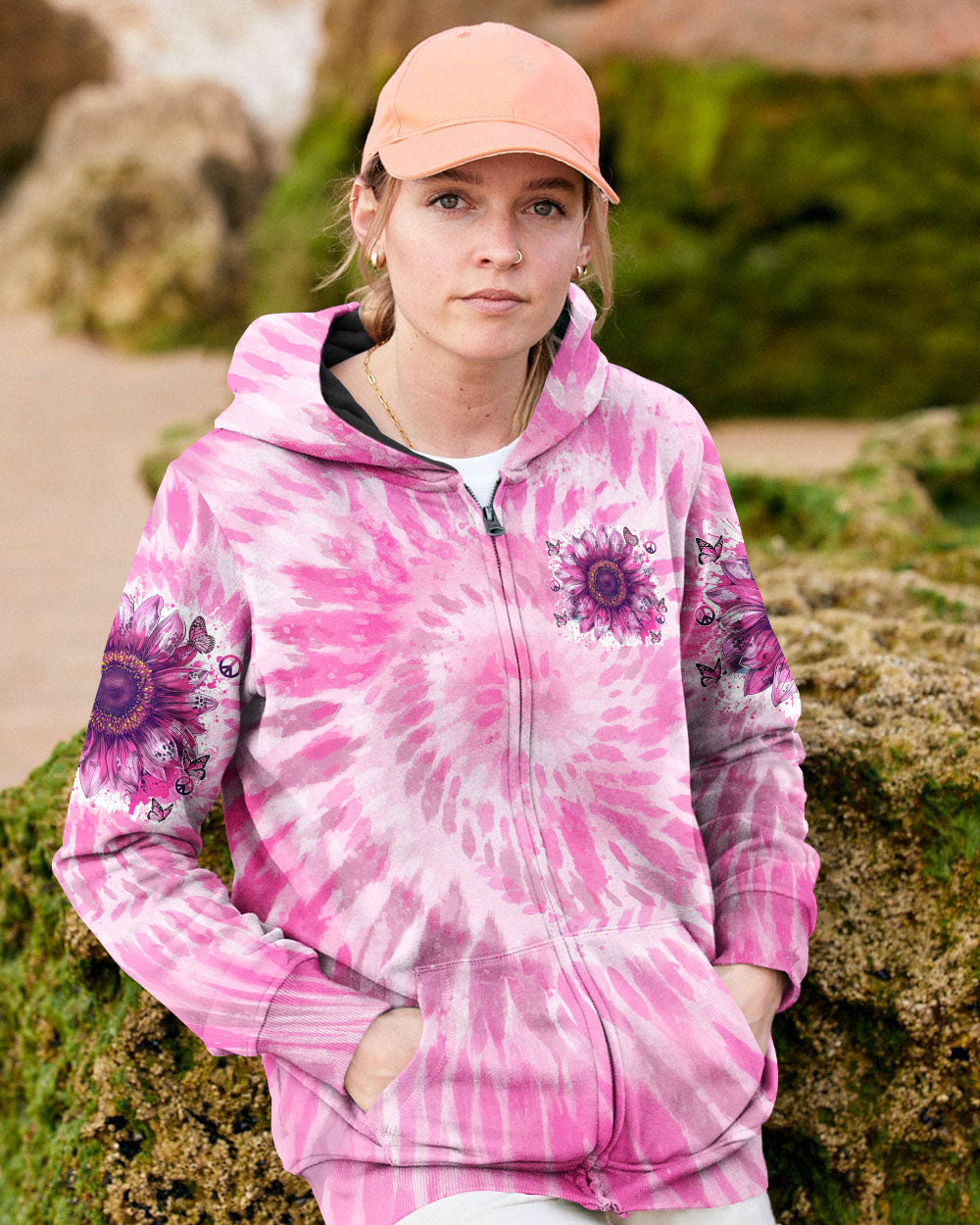 JUST BREATHE SUNFLOWER TIE DYE ALL OVER PRINT - TYTM0401254