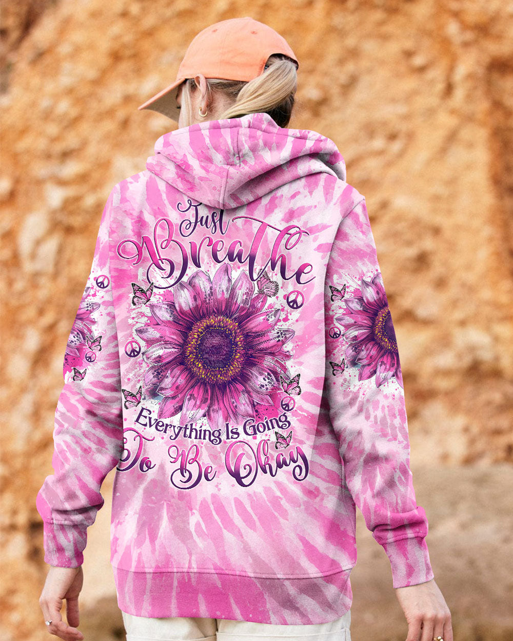 JUST BREATHE SUNFLOWER TIE DYE ALL OVER PRINT - TYTM0401254