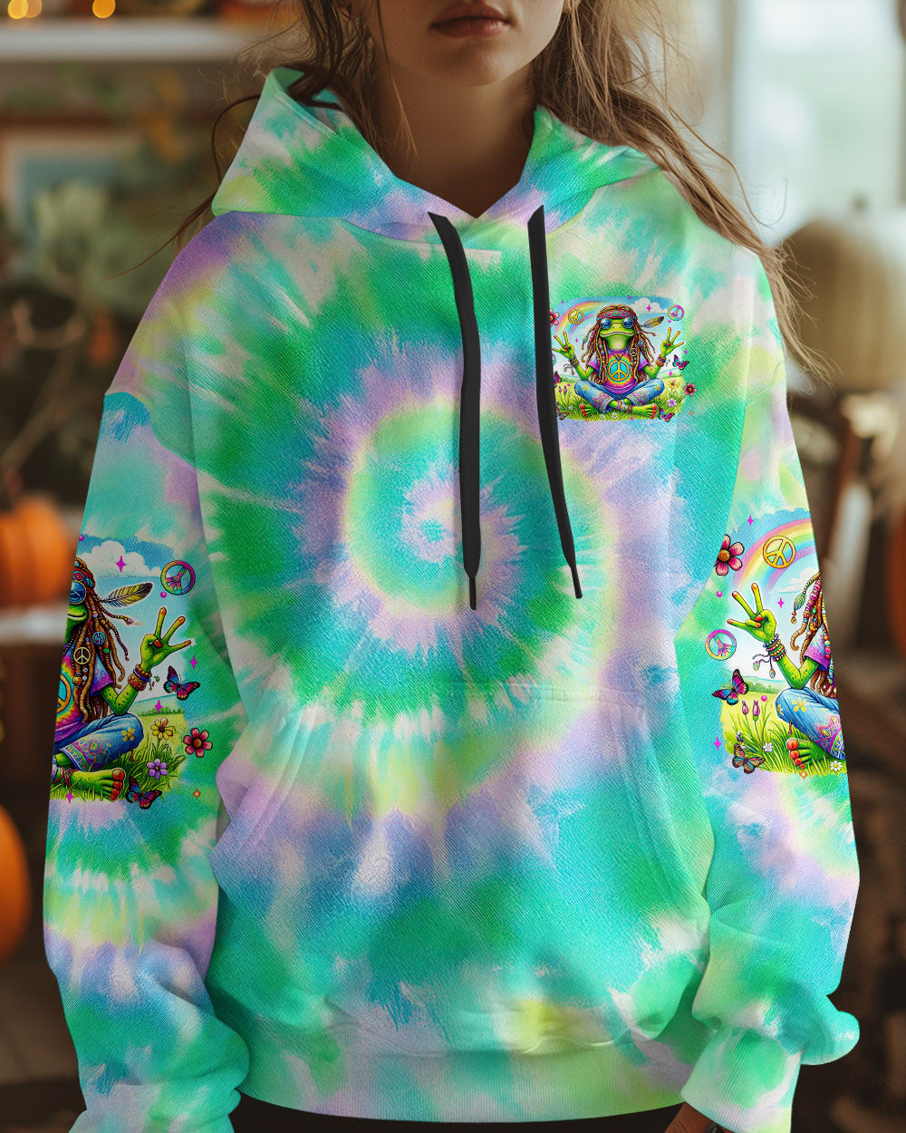 BE YOU THE WORLD WILL ADJUST FROG TIE DYE ALL OVER PRINT - TYTM0403252