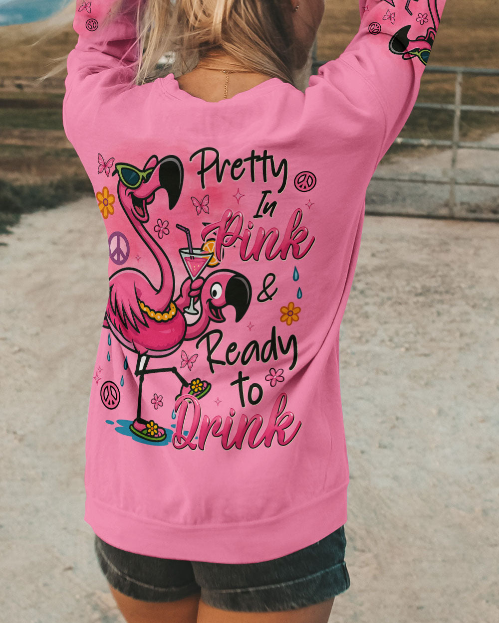 PRETTY IN PINK FLAMINGO ALL OVER PRINT - TYTM0404251